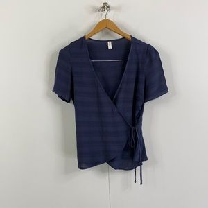 Gentle Fawn Short Sleeve Rayon Stripe Wrap Top